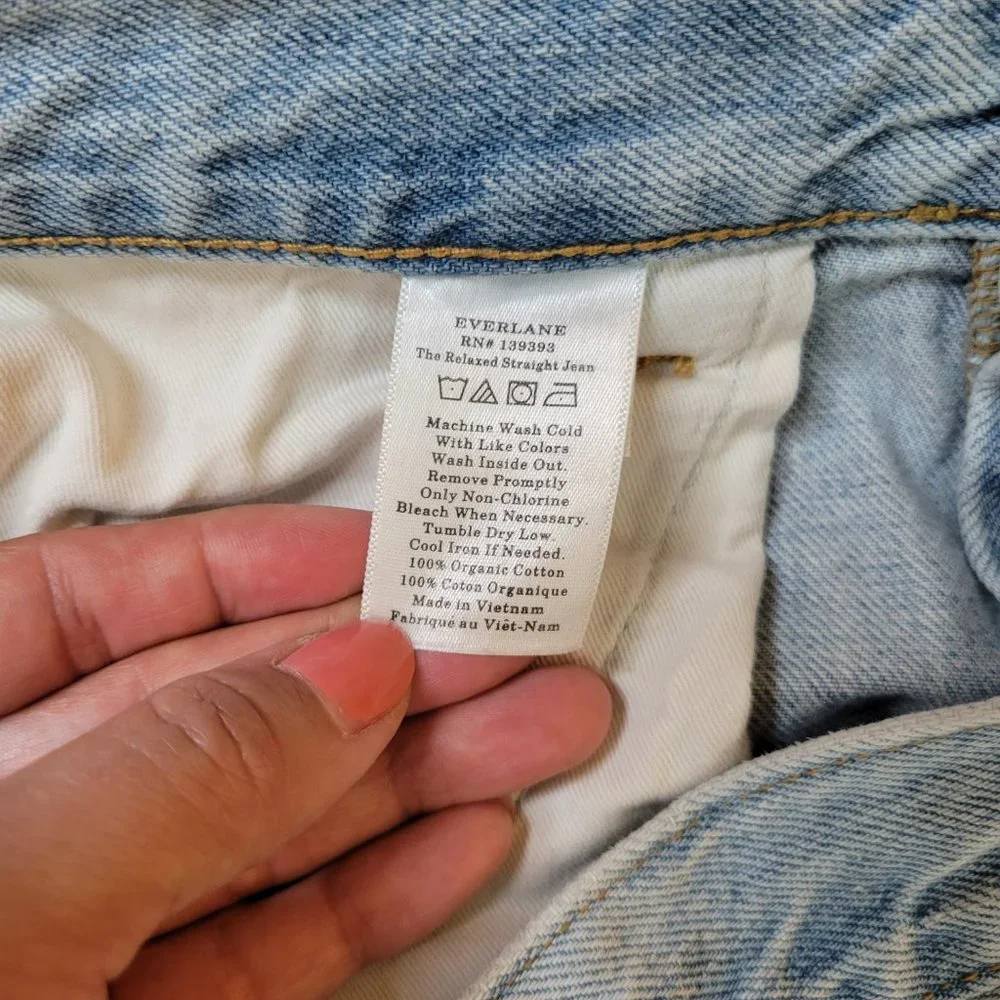 Everlane The Relaxed Straight Fit Organic Cotton Jeans -Size 30R - Picture 12 of 16